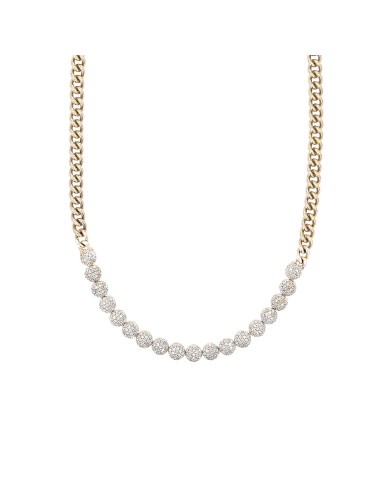 14K Gold Diamond Pebble Cuban Chain Necklace - 16" store