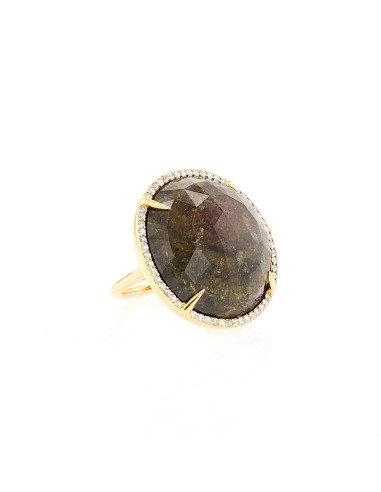 14K Green Garnet & Diamond Statement Cocktail Ring "One of a Kind" shop