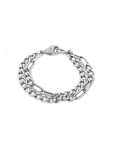 Mixed Chain Paperclip Flat Curb Chain Bracelet - 10mm Venez acheter