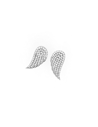 Pave Diamond Silver Angel Wing Stud Earrings pas cher chine