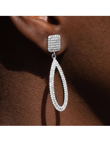 Diamond Shield Open Pear Drop Earrings une grave pollution 