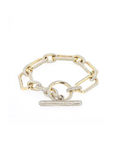 14k Gold Gwyneth Link Diamond Toggle Bracelet livraison et retour toujours gratuits