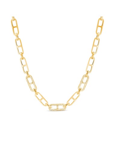 14K Three Paris H Diamond Link Necklace - 16" - 18 ¾" Le MVP de beaucoup