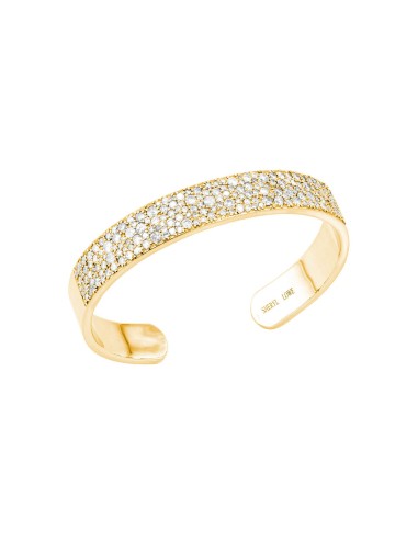 Diamond Cobblestone 14K Gold Cuff Bracelet l'évolution des habitudes 