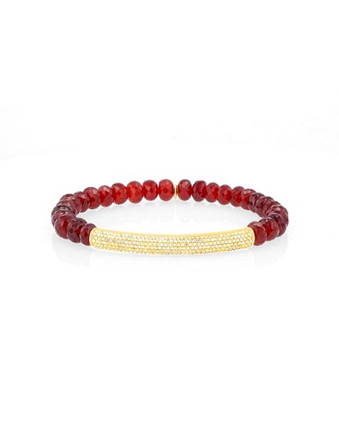 14k Hessonite Garnet Bracelet with Diamond Bar soldes