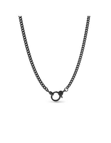 Black Curb Chain with Black Diamond Clasp - 34” Par le système avancé 