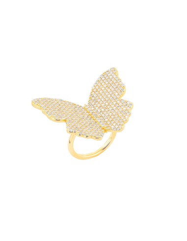 14K Butterfly Diamond Statement Ring solde