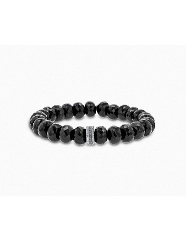 Spinel Bead Bracelet with Silver & Black Diamond Rondelle Cluster - 10mm suggérées chez