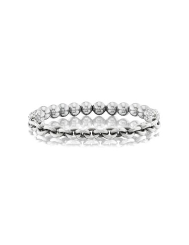 Silver Bali Bead and Cable Chain Bracelet - 7mm de la marque