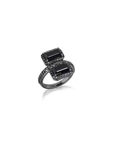 Spinel with Black Diamond Stacked Ring acheter en ligne