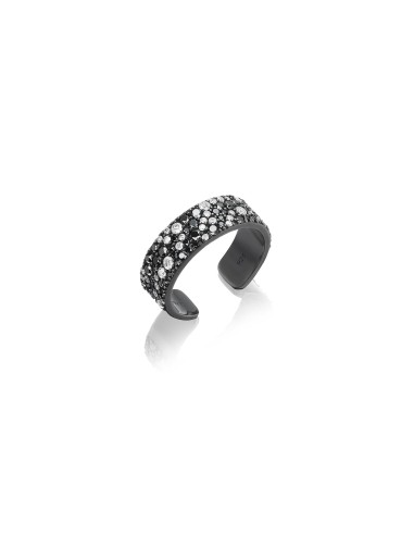 Black and White Cobblestone Diamond Mini Cuff Ring s'inspire de l'anatomie humaine