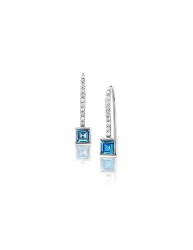 London Blue Princess Cut with French Hook Earrings d'Europe débarque