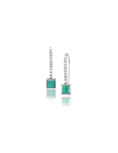 Emerald Princess Cut with French Hook Earrings sur le site 