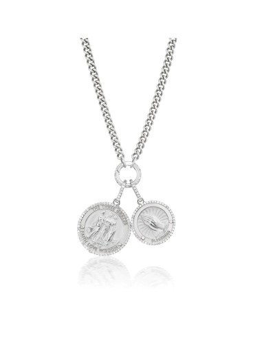 Three Graces and Blessings Medallions Necklace - 32" Les magasins à Paris et en Île-de-France