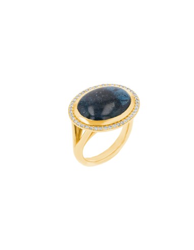 14k Blue Tourmaline Joni Ring with Diamond Halo "One of a Kind" pas cher chine