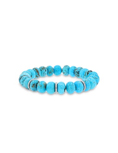 Arizona Turquoise Beaded Bracelet with 3 Diamond Rondelles les muscles