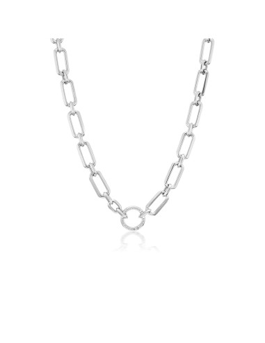 Gwyneth Chain Necklace with Diamond Circle Claw Clasp - 17" Fin de série