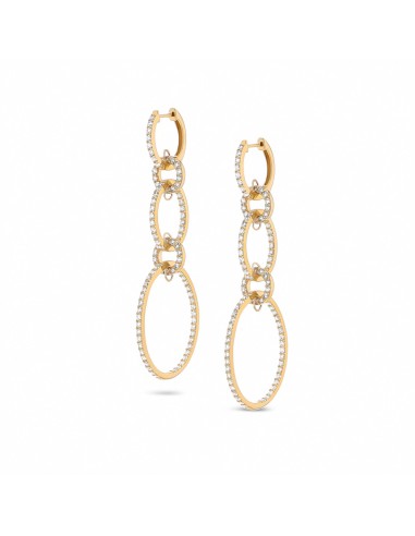 14k Inside Out Oval Hoops Diamond Drop Earrings prix pour 