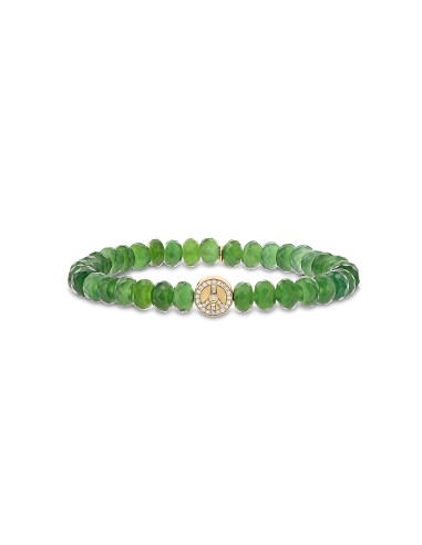 14k Cuties Icon Bracelet - Serpentine with Diamond Peace Sign Bead en ligne des produits 