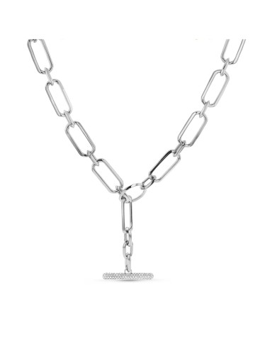 Gwyneth Chain Necklace with Diamond Toggle - 17" paiement sécurisé