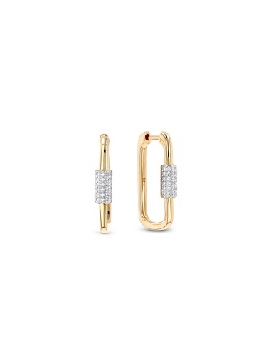 14k Carabiner Rectangle Huggie Diamond Earrings Le MVP de beaucoup