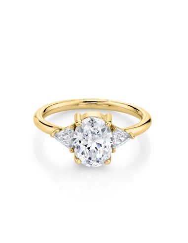 The Genola Oval & Trillion Engagement Ring vente chaude votre 