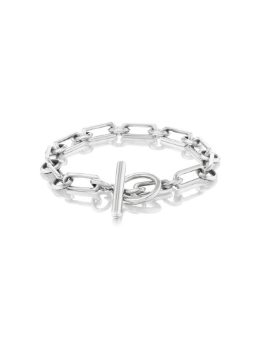 Gwyneth Sterling Silver Chain Bracelet with Toggle rembourrage situé sous