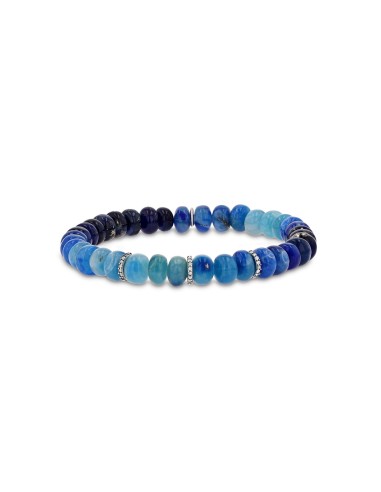 Afghanite Ombre Beaded Bracelet with Diamond Rondelles - 7mm s'inspire de l'anatomie humaine