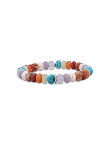 Colors of the Southwest Gemstone Beaded Bracelet with Diamond Rondelle - 8mm livraison gratuite