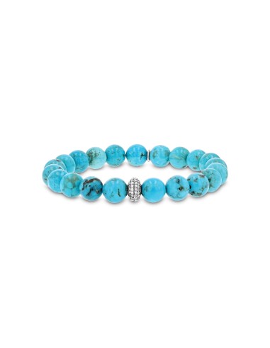 Arizona Turquoise Beaded Bracelet with Diamond Donut - 8mm store