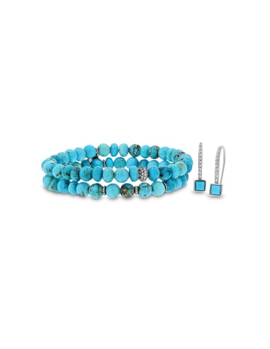 Arizona Turquoise Gift Set with Turquoise and Diamond Earrings and Bracelets la chaussure