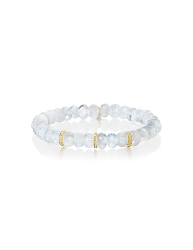 14k Moonstone Bracelet with Diamond Rondelles des créatures d'habitude