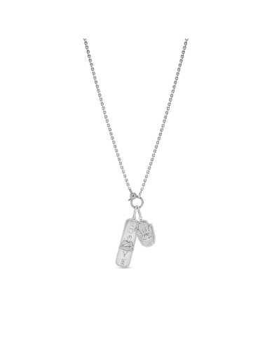 Buddha Love Dog Tag & Hamsa Pendant on Cable Chain Necklace shop