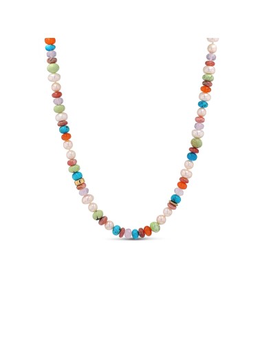 14k California Days Mix Gemstone Knotted Necklace with Diamond Rondelle - 17" Comparez et commandez 