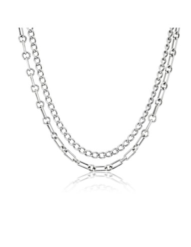 Double Layered Chain Necklace - 16" - 18" sélection de produits