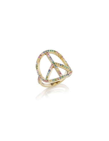 14k Gold Rainbow Cobblestone Confetti Pure Peace Ring Economisez 