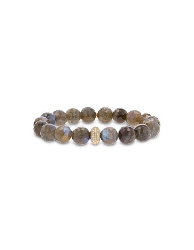 14k Gold Labradorite Beaded Bracelet with Diamond Donut suggérées chez