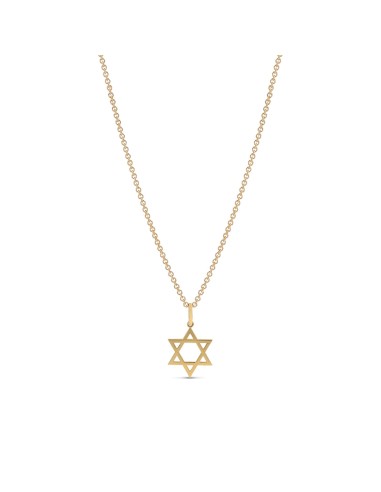 14k Gold 28mm Star of David Pendant on Cable Chain Necklace outlet