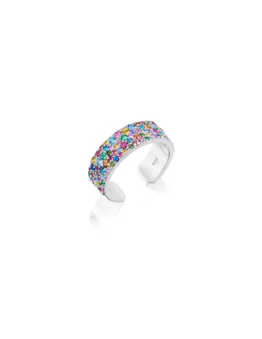 Mini Rainbow Cobblestone Confetti Cuff Ring l'achat 