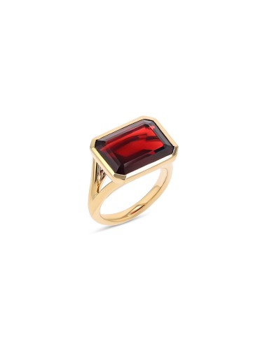 The Joni 14k Gold Emerald Cut Ring - Garnet l'achat 