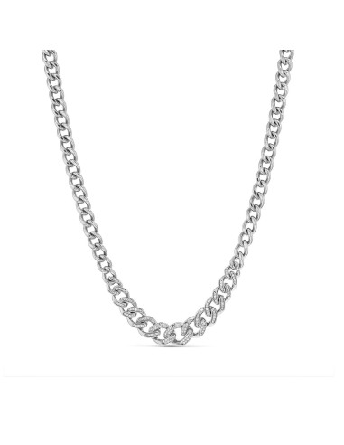 Mr. LOWE Men's Tapered Cuban Link Chain with Diamonds Necklace - 22" Voir les baskets