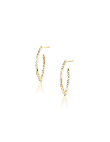 14k Baby Diamond Marquis Hoop Earrings Comparez plus de prix