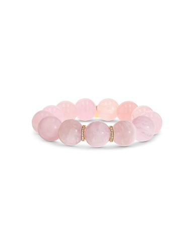 14k Morganite Beaded Bracelet with Diamond Rondelles - 16mm En savoir plus