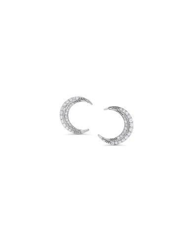 Diamond Crescent Moon Stud Earrings chez Cornerstreet bien 