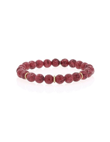 14k Thulite Beaded Bracelet with Diamond rondelles - 8mm l'évolution des habitudes 