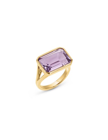 The Joni 14k Gold Emerald Cut Ring - Amethyst sur le site 