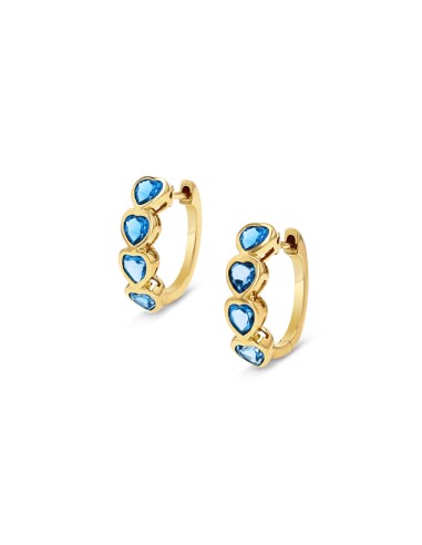 14k London Blue Topaz Heart Huggie Earrings Comparez plus de prix