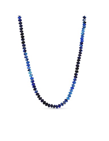 Afghanite Ombre Knotted Necklace with Diamond Rondelles - 18" - 20" 2 - 3 jours ouvrés.