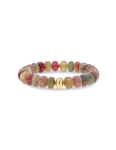 14k Umba Multi Color Sapphire Bracelet with Smooth Rondelle - 10mm vente chaude votre 