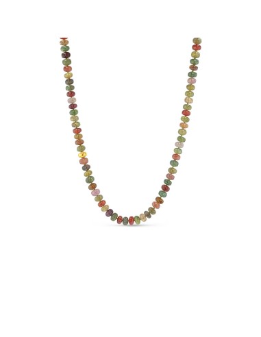 14k Umba Multi Color Sapphire Knotted Necklace with Smooth Rondelle outlet